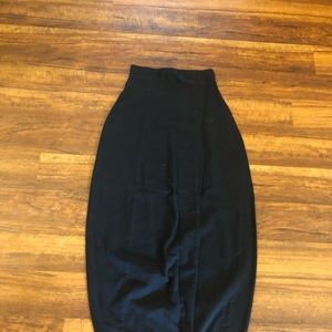 Black skirt, high waist, maxi, cotton stretch. SZM
